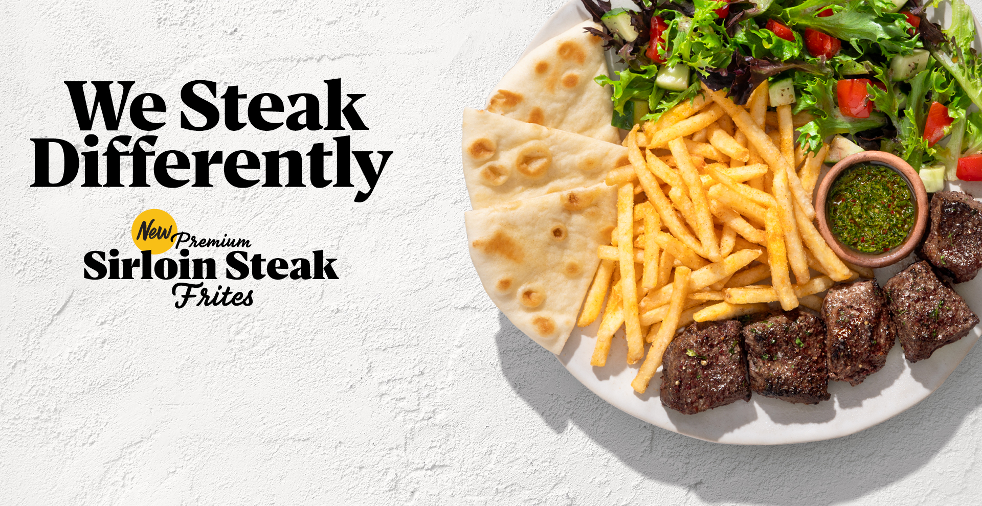 New Premium Sirloin Steak Frites Plate